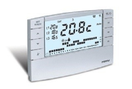 PERRY ELECTRIC Cronotermostato digitale settimanale 230V serie “ZEFIRO” mod. 1CR CR025B con modem GSM colore bianco